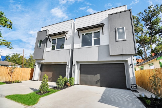 contemporary house with a garage