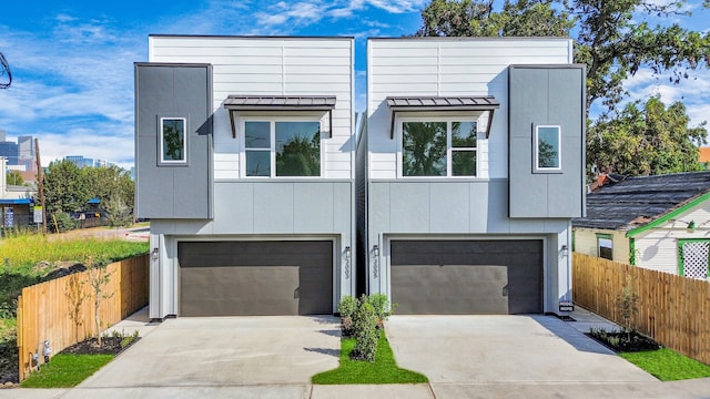 contemporary house with a garage