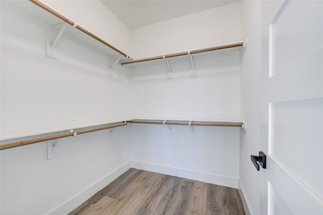 spacious closet featuring light hardwood / wood-style floors