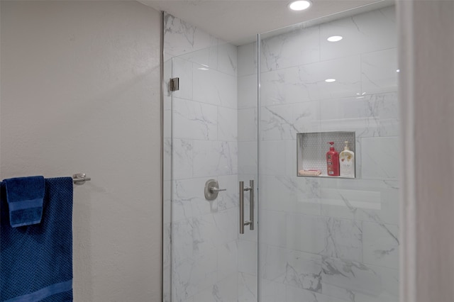 bathroom featuring walk in shower