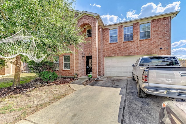 view of front of property featuring a garage