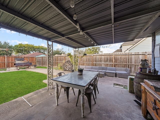 view of patio with an outdoor hangout area