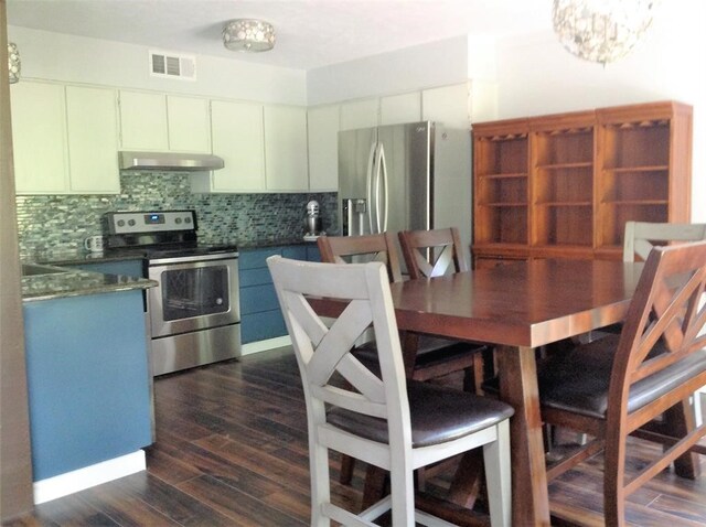 dining room featuring dark hardwood / wood-style flooring