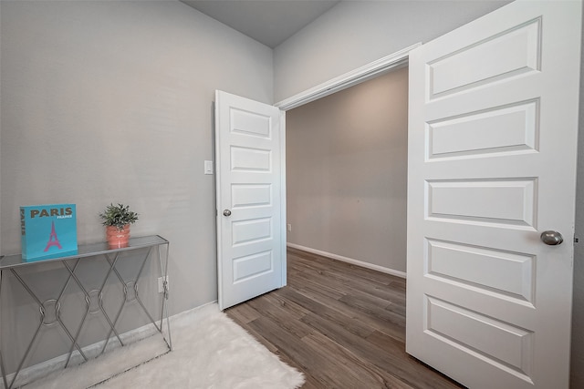 interior space with hardwood / wood-style floors