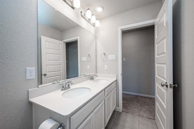 bathroom featuring vanity and tile patterned floors