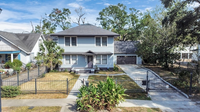 view of front of home featuring a garage