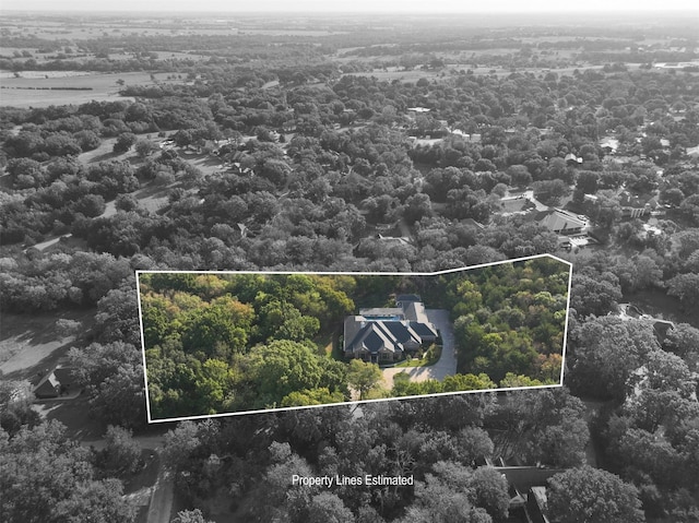 851 Elm Dr, Brenham, TX 77833 - view of property location featuring a heavily wooded area and property boundaries highlighted