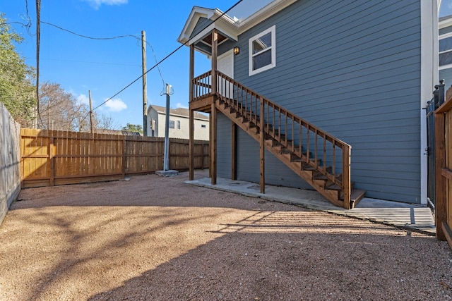 501 Cordell St, Houston, TX 77009 - view of side of home with a fenced backyard and stairway