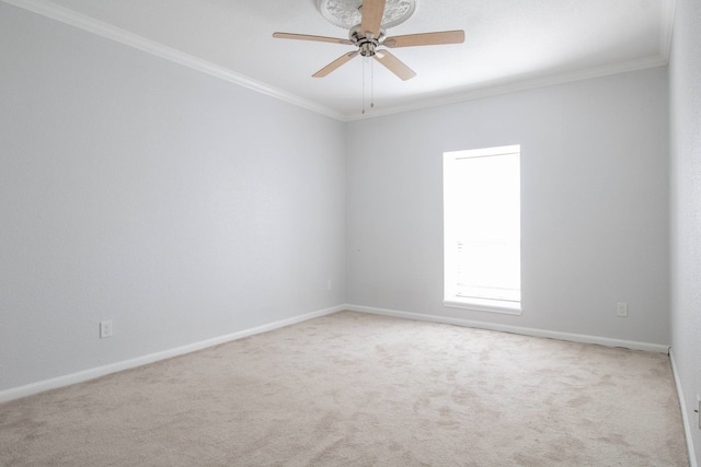 2400 N Braeswood Blvd Unit 314, Houston, TX 77030 - carpeted empty room with crown molding, a ceiling fan, and baseboards