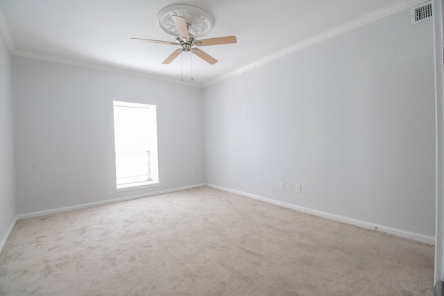 2400 N Braeswood Blvd Unit 314, Houston, TX 77030 - carpeted empty room featuring a ceiling fan, crown molding, and baseboards