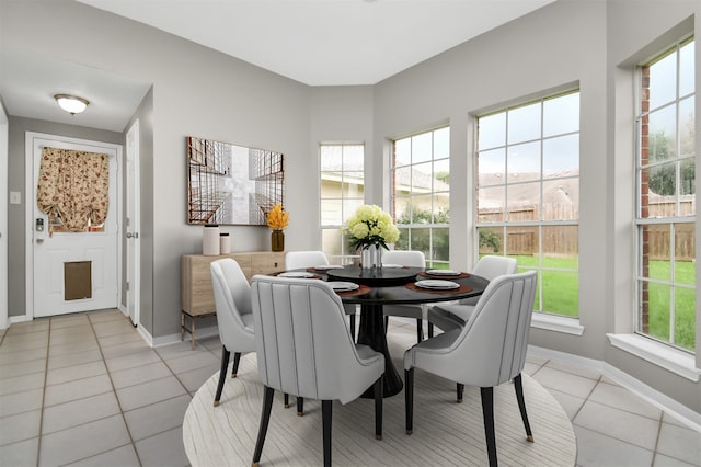 view of tiled dining room