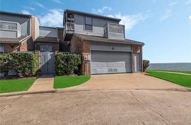 view of front of house featuring a water view