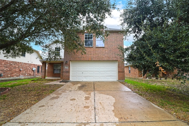 view of front facade with a garage