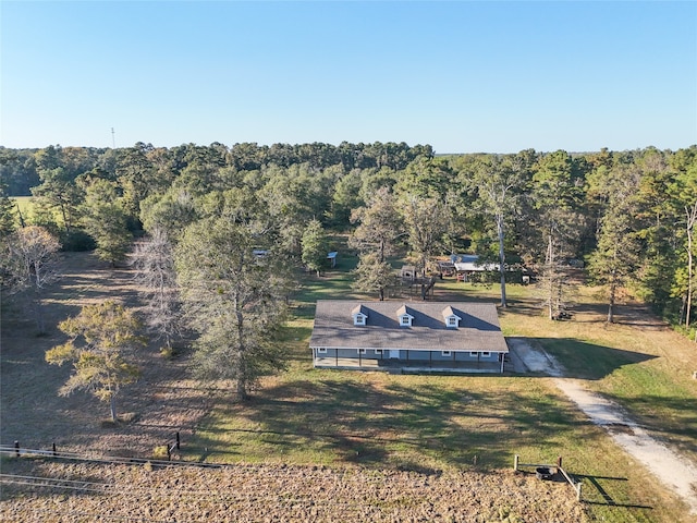 drone / aerial view with a rural view