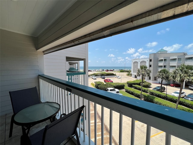 balcony with a water view