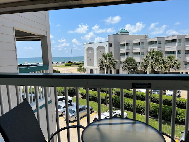 balcony with a water view