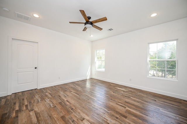 30626 Logger Ln, Magnolia, TX 77355 - spare room featuring a ceiling fan, wood finished floors, baseboards, and recessed lighting
