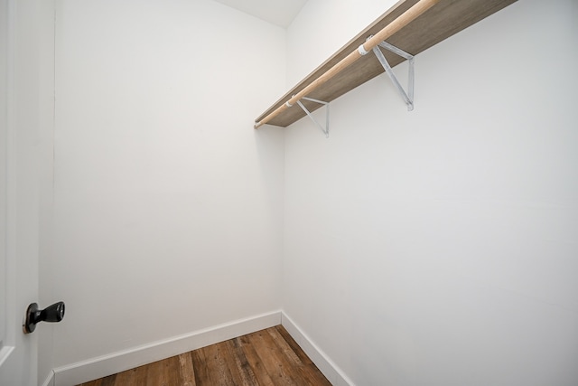 walk in closet featuring hardwood / wood-style floors