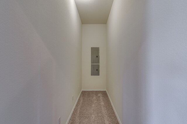 208 Cobblestone Cir, Red Oak, TX 75154 - interior space featuring electric panel, baseboards, and carpet floors