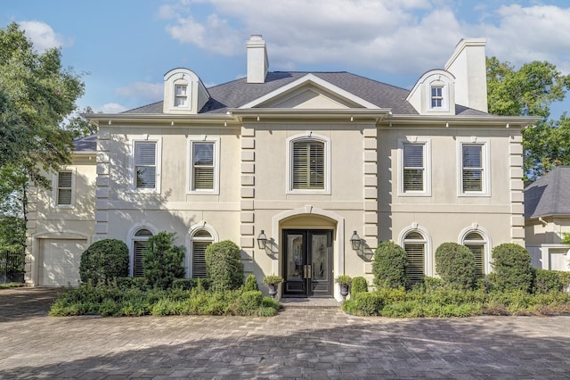 view of front facade with french doors