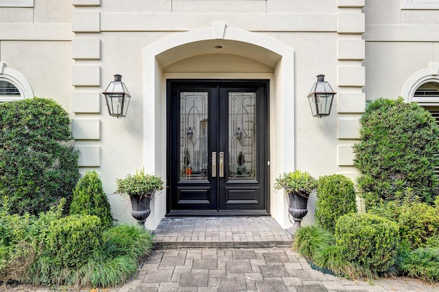 doorway to property with french doors