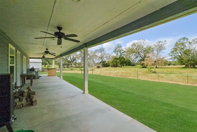 view of patio / terrace with ceiling fan