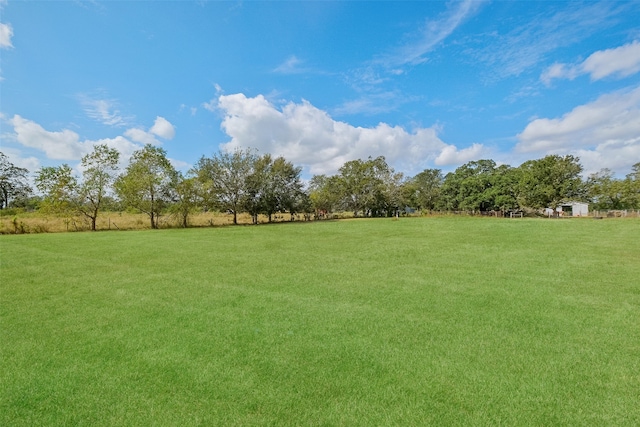 view of yard with a rural view