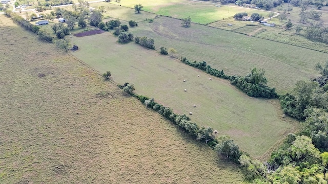 birds eye view of property featuring a rural view