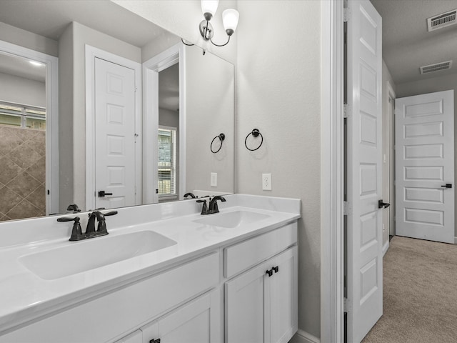 bathroom with vanity and plenty of natural light