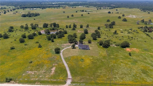 aerial view featuring a rural view