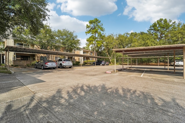 view of parking with a carport