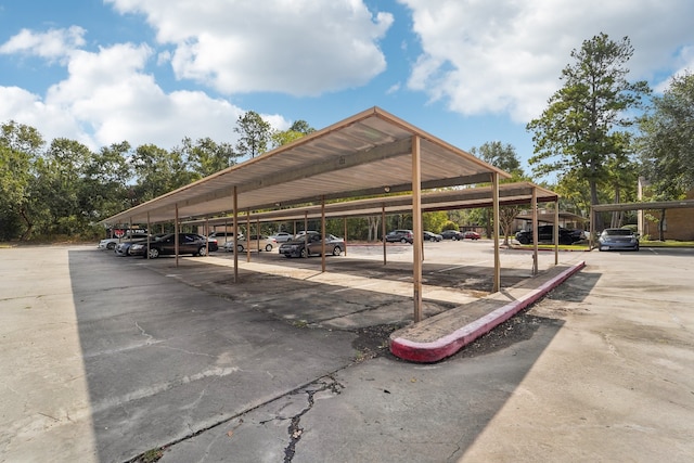 view of car parking with a carport