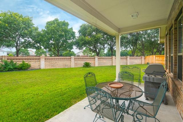 view of patio featuring area for grilling