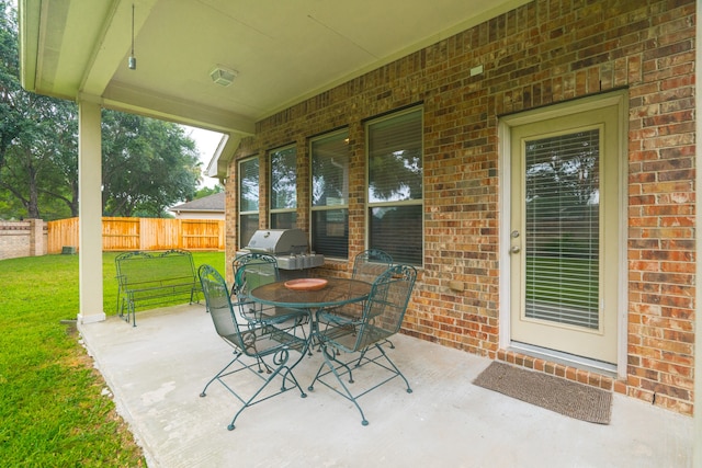 view of patio / terrace with a grill