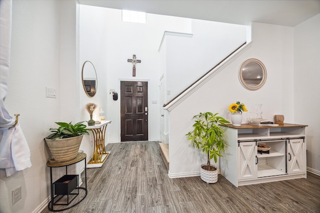 entrance foyer with hardwood / wood-style flooring