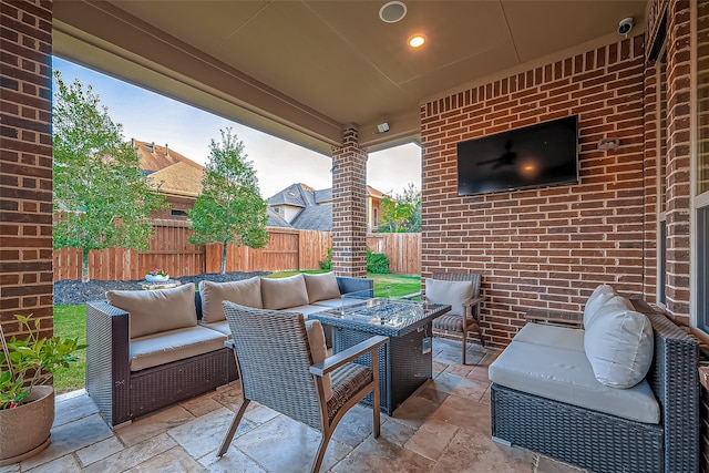 view of patio with an outdoor living space