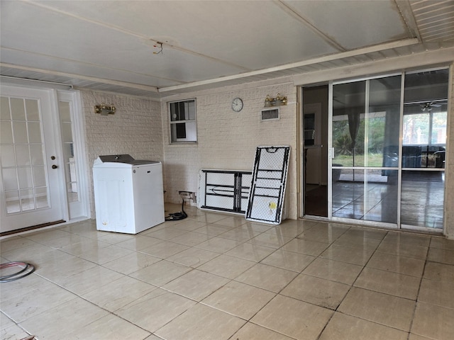 view of patio featuring washer / dryer