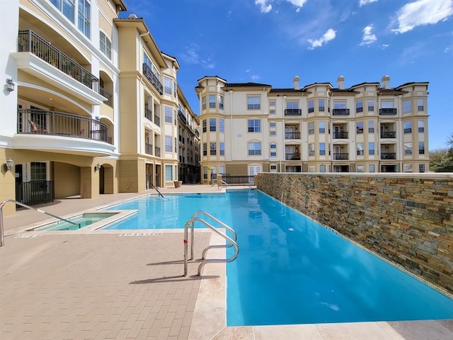 view of pool with a patio area