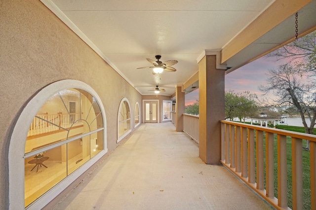 hallway with french doors