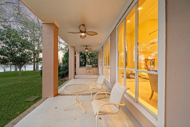 view of patio / terrace with ceiling fan