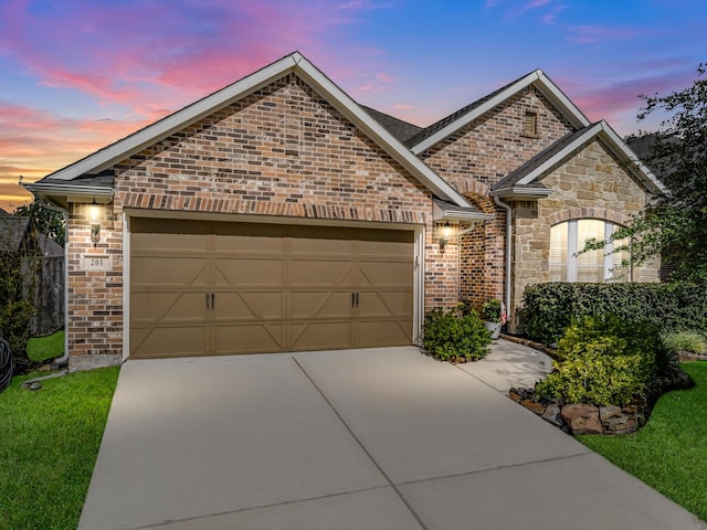 view of front of home featuring a garage