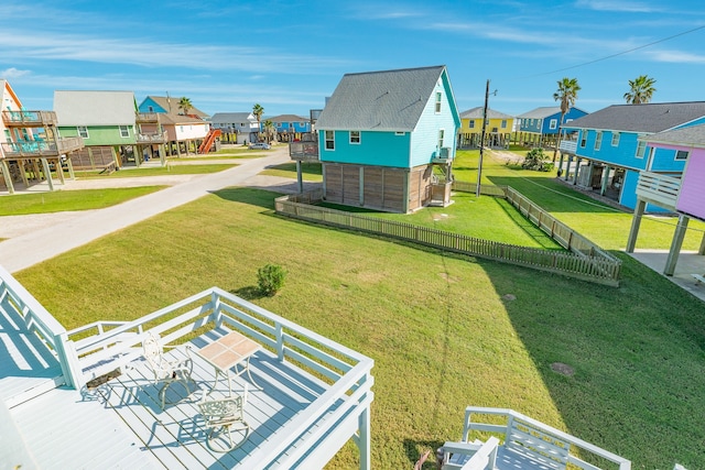 view of yard with a wooden deck