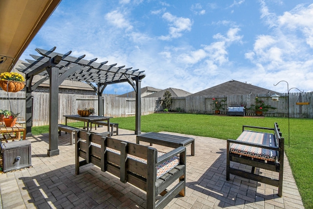 view of patio / terrace with a pergola