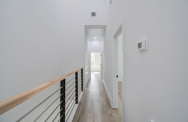 hall featuring light hardwood / wood-style floors