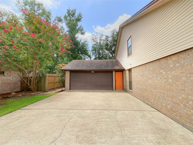 view of garage