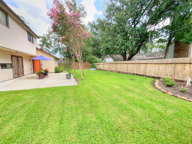 view of yard featuring a patio