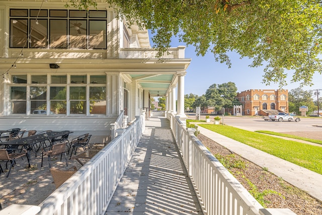 exterior space with a balcony