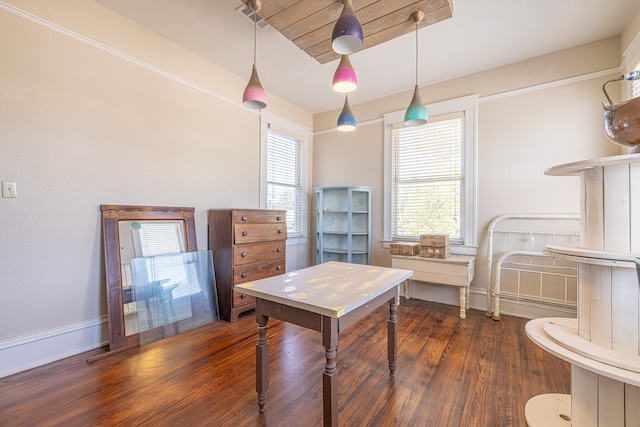 office featuring dark hardwood / wood-style flooring