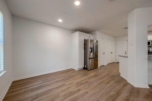 interior space with light hardwood / wood-style floors