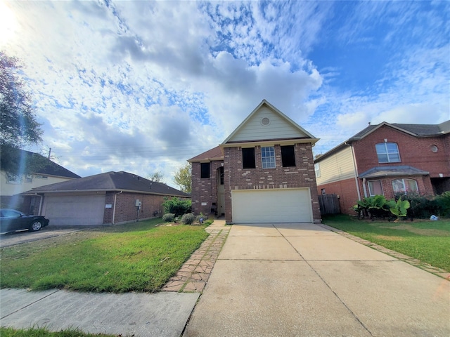 view of front of property featuring a front yard